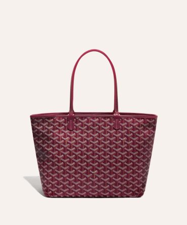 Goyard Goyardine Artois Tote PM Bordeaux Canvas & Chevroches Calfskin Palladium Hardware
