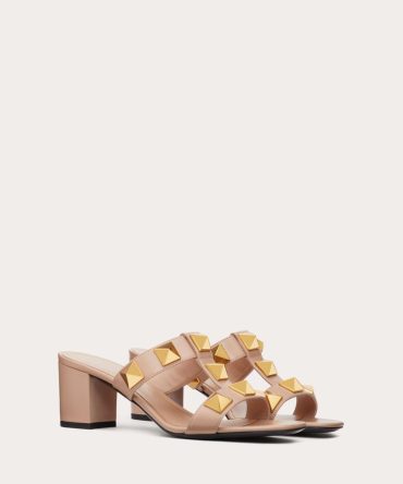 ROMAN STUD CALFSKIN SLIDE SANDAL 60 MM
