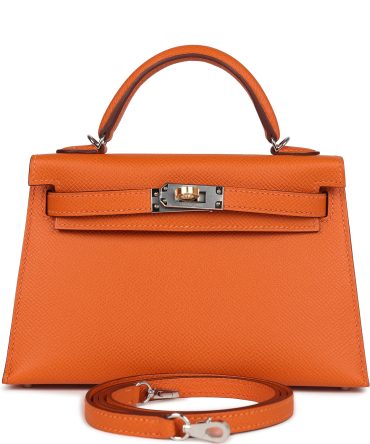 Hermes Kelly Sellier 20 Orange Epsom Electrum Hardware