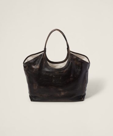 Leather tote bag