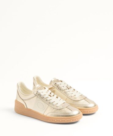 UPVILLAGE TRAINER IN LAMINATED CALFSKIN WITH NAPPA CALFSKIN LEATHER BAND