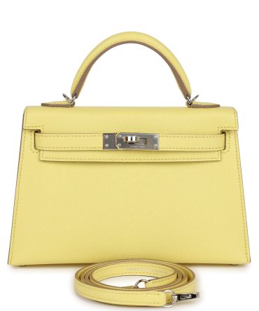 Hermes Kelly Sellier 20 Limoncello Chevre Palladium Hardware