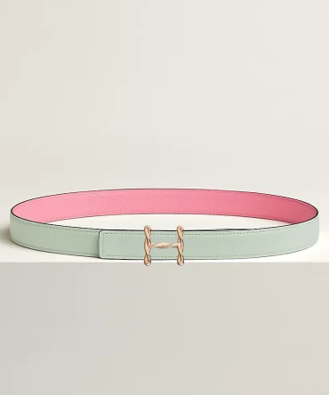 H Torsade belt buckle & Reversible leather strap 24 mm