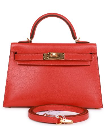 Hermes Kelly Sellier 20 Capucine Chevre Gold Hardware