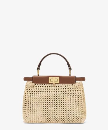 Fendi Peekaboo Mini Brown leather and macramé bag