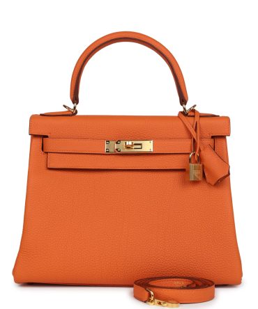 Hermes Kelly Retourne 28 Orange Togo Gold Hardware