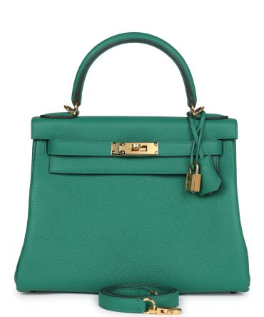 Hermes Kelly Retourne 28 Vert Vertigo Clemence Gold Hardware