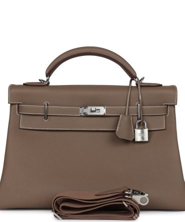 Hermes Kelly 42 Maxi Etoupe Togo Palladium Hardware