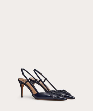 VLOGO SIGNATURE PATENT LEATHER SLINGBACK PUMP 80MM / 3.15 IN.