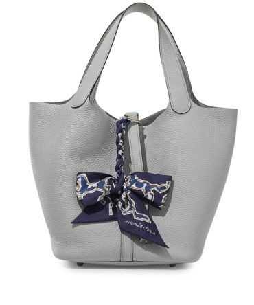 Hermes Bleu Pale Clemence Picotin Lock 22 Palladium Hardware