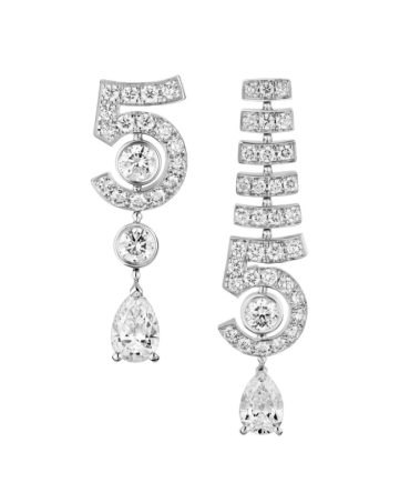 N°5 Drop White Gold Earrings