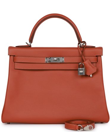 Hermes Kelly Retourne 32 Blush Verso Evercolor Palladium Hardware