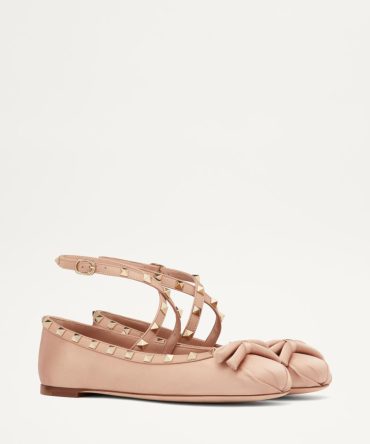 ROCKSTUD SATIN BALLERINA