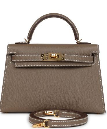 Hermes Kelly Sellier 20 Etoupe Epsom Gold Hardware