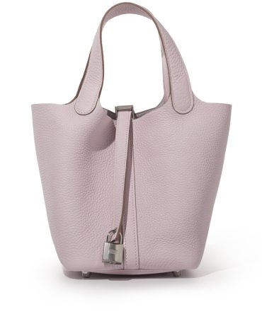 Hermes Mauve Pale Clemence Picotin Lock 18 Palladium Hardware