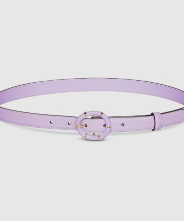 Thin belt with round bamboo buckle