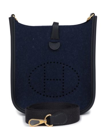 Hermes Evelyne TPM Bleu Nuit Feutre and Caban Swift Gold Hardware