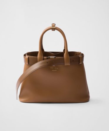 Prada Buckle Small Leather Handbag With Belt