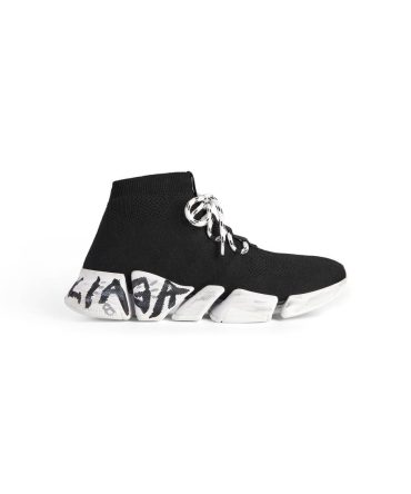 Womens Speed 2.0 Lace-up Graffiti Recycled Knit Sneaker  in Black