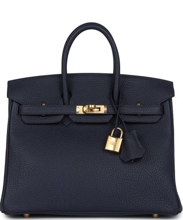 Hermes Birkin 25 Bleu Nuit Togo Gold Hardware