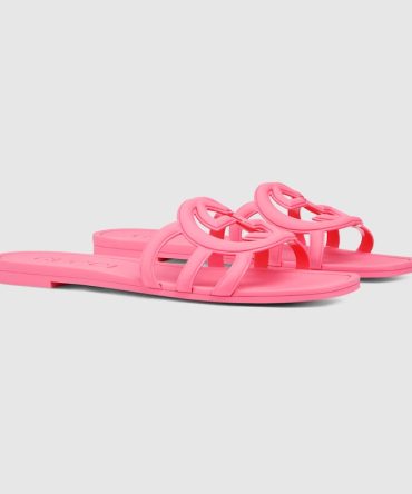 Womens Interlocking G slide sandal