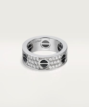 LOVE ring, classic model, paved, ceramic
