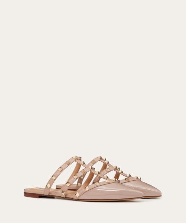 ROCKSTUD PATENT-LEATHER MULE
