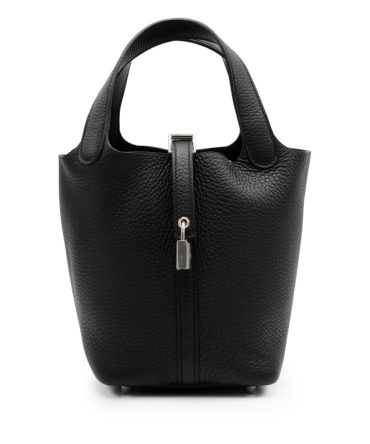 Hermes Black Clemence Picotin Lock 18 Palladium Hardware