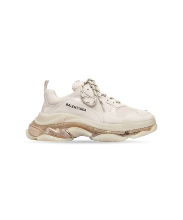 Mens Triple S Clear Sole Sneaker  in White
