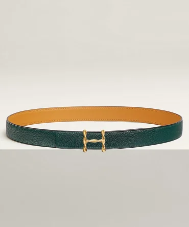 H Torsade belt buckle & Reversible leather strap 24 mm