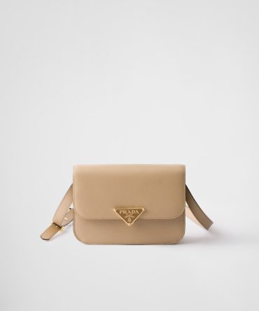 Saffiano Leather Flap Shoulder Bag
