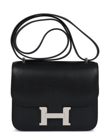 Hermes Constance 18 Black Chevre Chamkila Palladium Hardware