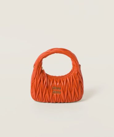 Wander matelassé nappa leather hobo bag