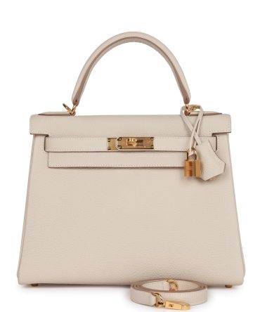 Hermes Kelly Retourne 28 Craie Togo Gold Hardware