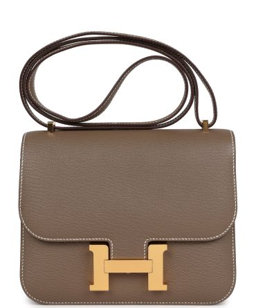 Hermes Constance 18 Etoupe Chevre Mysore Gold Hardware