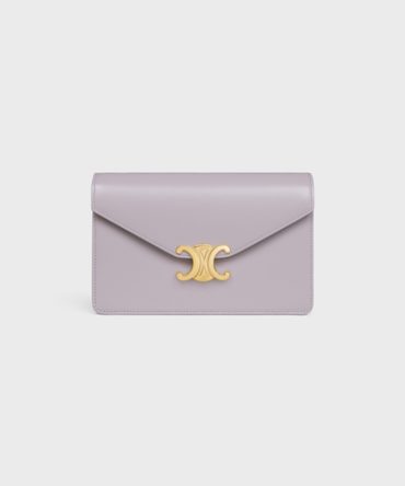 WALLET ON CHAIN MARGO IN SHINY CALFSKIN LIGHT LILAC