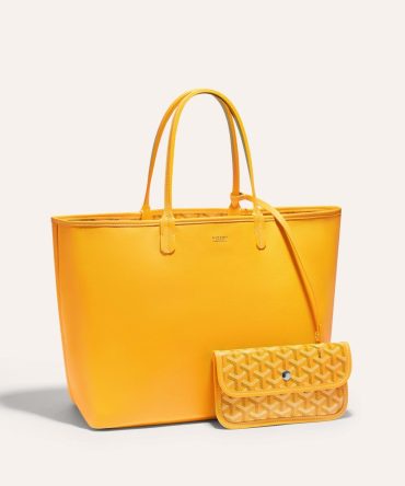 Goyard Goyardine Yellow Anjou PM Reversible Tote Palladium Hardware