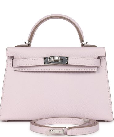 Hermes Kelly Sellier 20 Mauve Pale Epsom Palladium Hardware