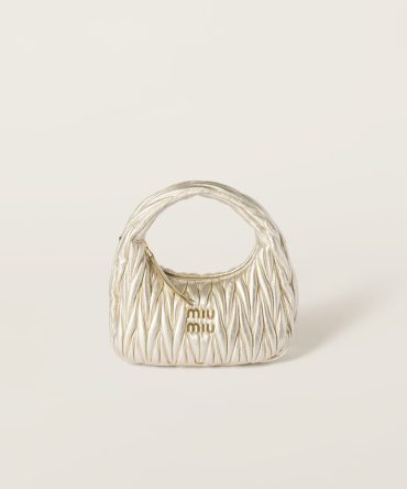 Wander matelassé nappa leather hobo bag