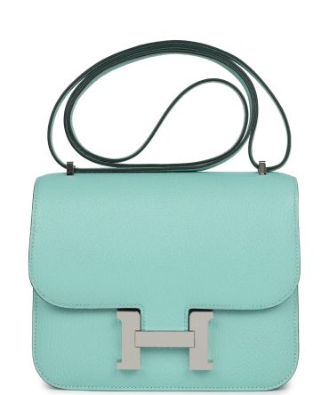 Hermes Constance 18 Aqua Chevre Palladium Hardware