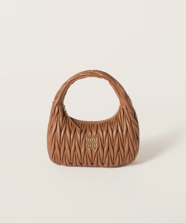 Regular wander matelassé nappa leather hobo bag