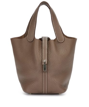 Hermes Etoupe Clemence Picotin Lock 18 Palladium Hardware