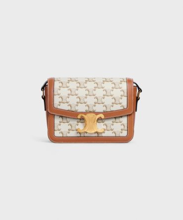 TEEN TRIOMPHE BAG IN TRIOMPHE CANVAS AND CALFSKIN WHITE