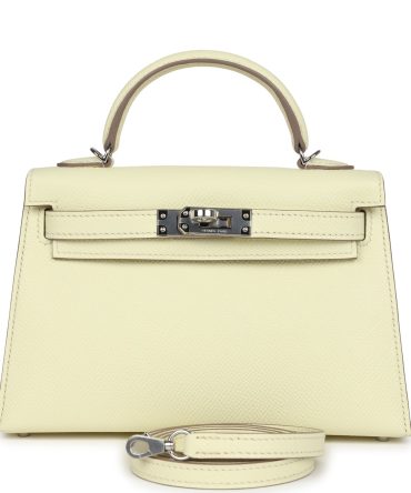 Hermes Kelly Sellier 20 Jaune Milton Epsom Palladium Hardware