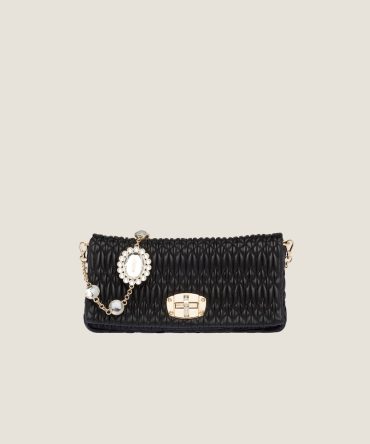 Miu Miu Iconic Crystal Cloqué Nappa leather bag