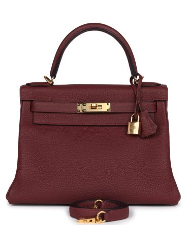 Hermes Kelly Retourne 28 Rouge H Togo Gold Hardware