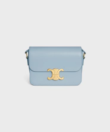 TEEN TRIOMPHE BAG IN SHINY CALFSKIN PALE BLUE
