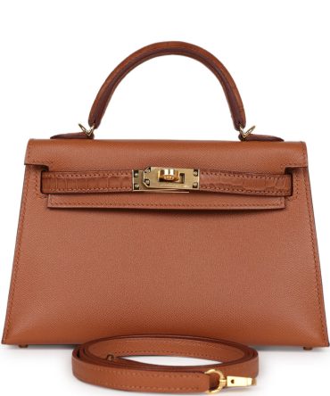 Hermes Kelly Sellier 20 Gold Madame and Matte Alligator Touch Gold Hardware