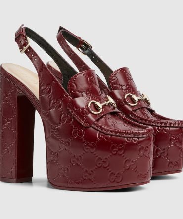 Womens Horsebit platform loafer slingback