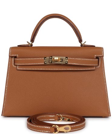 Hermes Kelly Sellier 20 Gold Epsom Gold Hardware